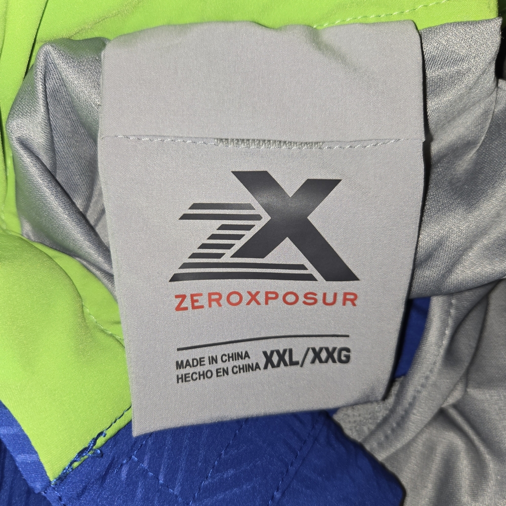 ZeroXposur Swim Trunks Mens 2XL Blue Geometric Stretch UPF 50 Lined Drawstring - Picture 6 of 6